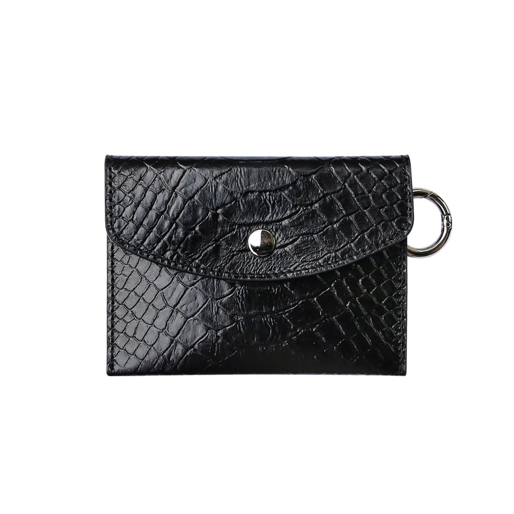 [재입고]Classic card wallet - croc black